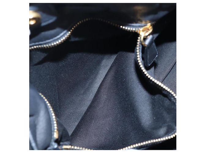 Borsa Tote Miu Miu con Fiocco Laterale in Pelle Nera e Oro RR1312 Auth am12103SAM Nero D'oro - vista 22