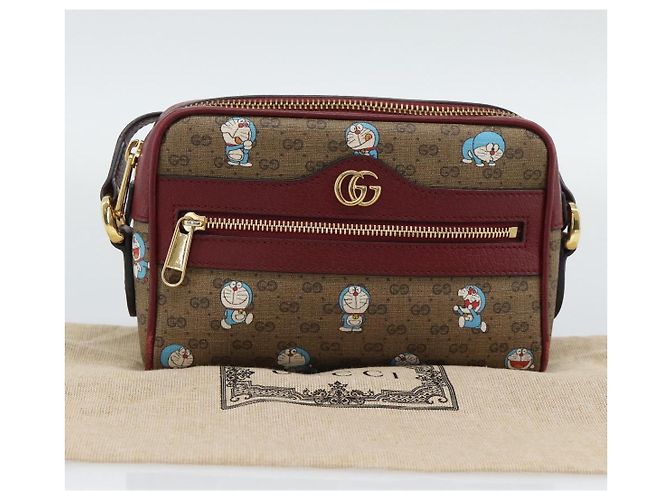 GUCCI Micro GG Supreme Doraemon Collaboration PVC Beige Gold 647784 Auth 193911M D'oro - vista 12