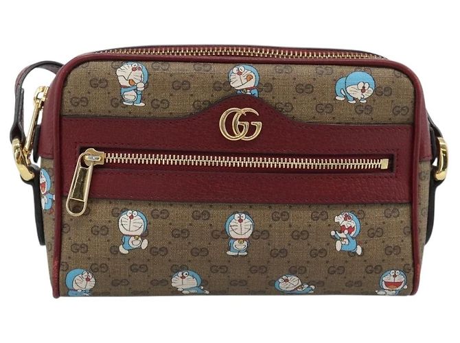 GUCCI Micro GG Supreme Doraemon Collaboration PVC Beige Gold 647784 Auth 193911M D'oro - vista 13