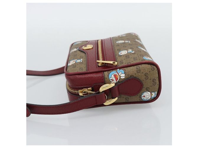 GUCCI Micro GG Supreme Doraemon Collaboration PVC Beige Gold 647784 Auth 193911M D'oro - vista 3