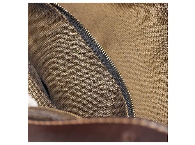 Borsa a tracolla FENDI Zucca Canvas Mamma Baguette Marrone Nero Auth 193422V - vista 12