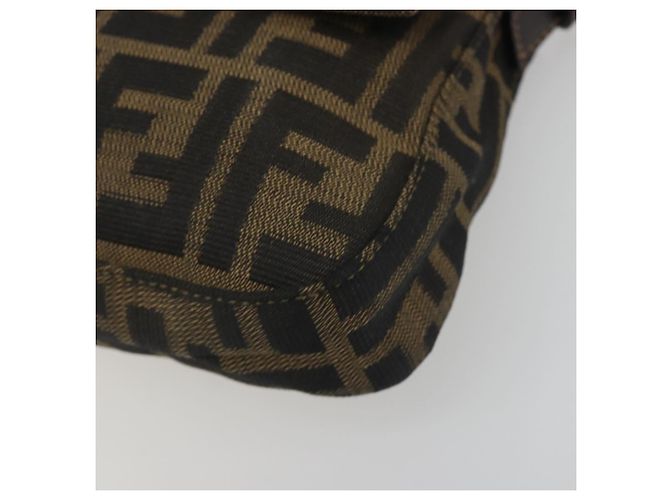 Borsa a tracolla FENDI Zucca Canvas Mamma Baguette Marrone Nero Auth 193422V - vista 14