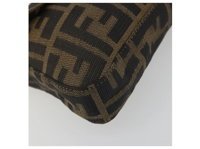 Borsa a tracolla FENDI Zucca Canvas Mamma Baguette Marrone Nero Auth 193422V - vista 15