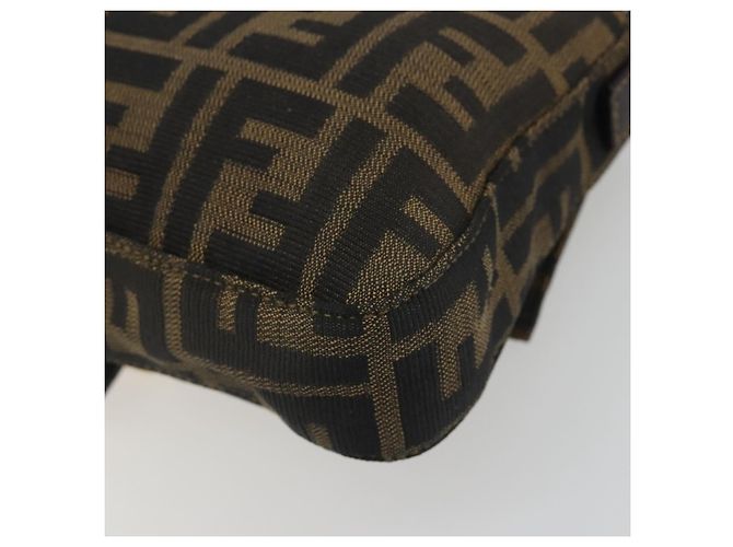 Borsa a tracolla FENDI Zucca Canvas Mamma Baguette Marrone Nero Auth 193422V - vista 16