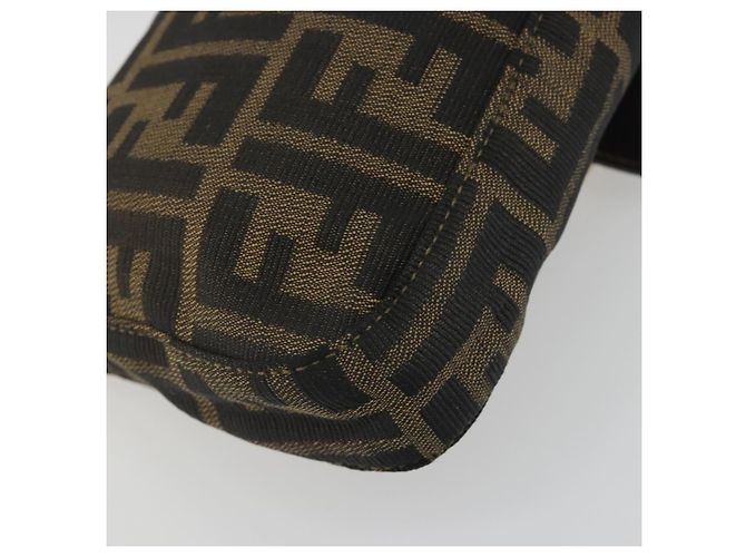Borsa a tracolla FENDI Zucca Canvas Mamma Baguette Marrone Nero Auth 193422V - vista 17