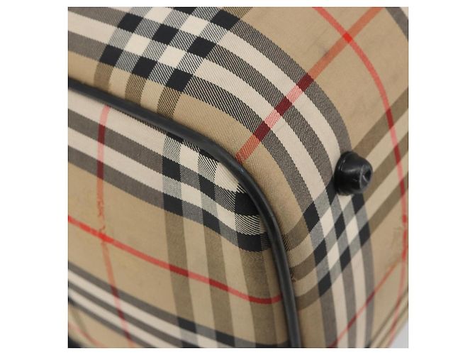 Borsa Boston Burberrys Nova Check Canvas Beige Black Auth ep15288 Nero - vista 14