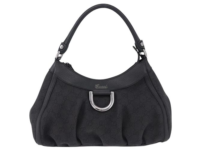 Borsa a tracolla GUCCI GG Canvas Abbey Nero Argento 265692 Auth 194859V - vista 13