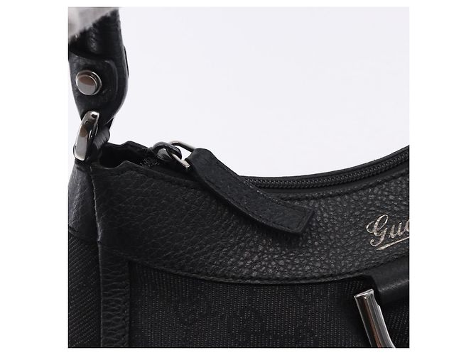 Borsa a tracolla GUCCI GG Canvas Abbey Nero Argento 265692 Auth 194859V - vista 17