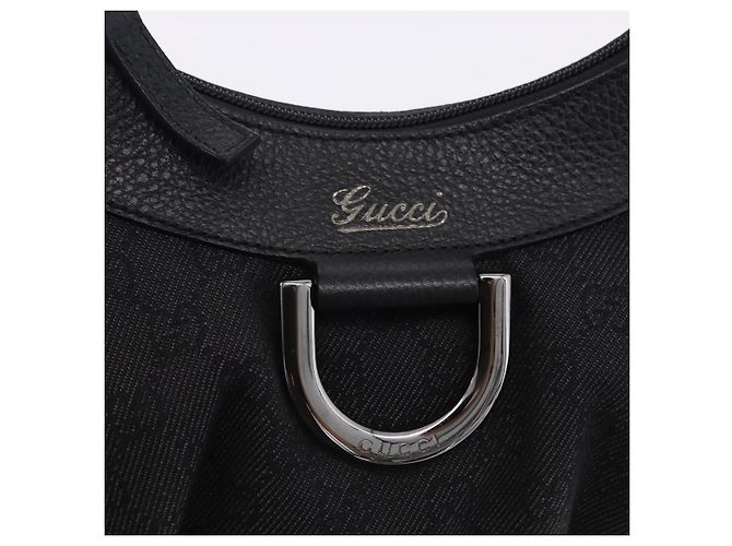 Borsa a tracolla GUCCI GG Canvas Abbey Nero Argento 265692 Auth 194859V - vista 18