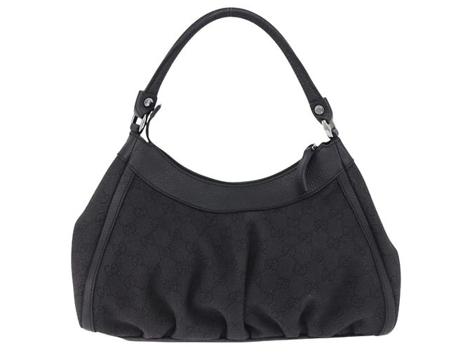 Borsa a tracolla GUCCI GG Canvas Abbey Nero Argento 265692 Auth 194859V - vista 2