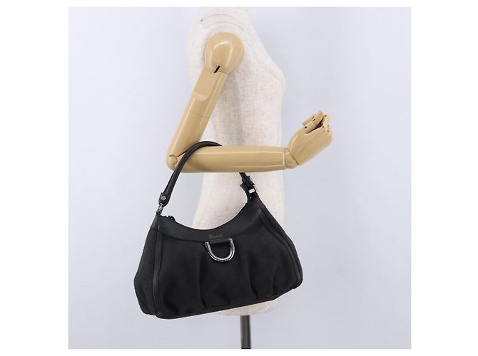 Borsa a tracolla GUCCI GG Canvas Abbey Nero Argento 265692 Auth 194859V - vista 24
