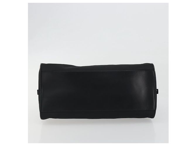 Borsa a Mano PRADA Nylon Pelle Nero Argento Auth am12218V - vista 5