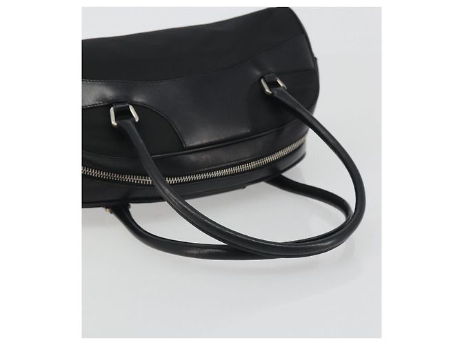 Borsa a Mano PRADA Nylon Pelle Nero Argento Auth am12218V - vista 7