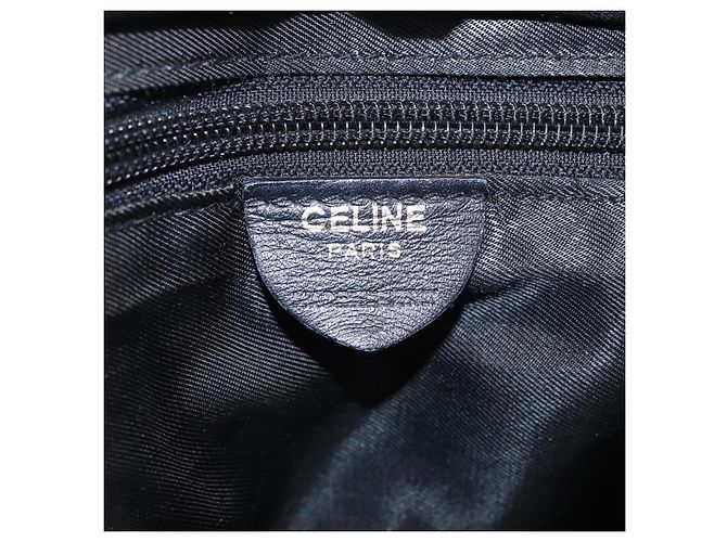 Céline CELINE Circle Handtasche Nylon Schwarz Gold Auth 193380 Golden - Ansicht 17
