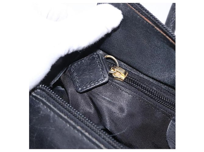 Céline CELINE Circle Handtasche Nylon Schwarz Gold Auth 193380 Golden - Ansicht 20