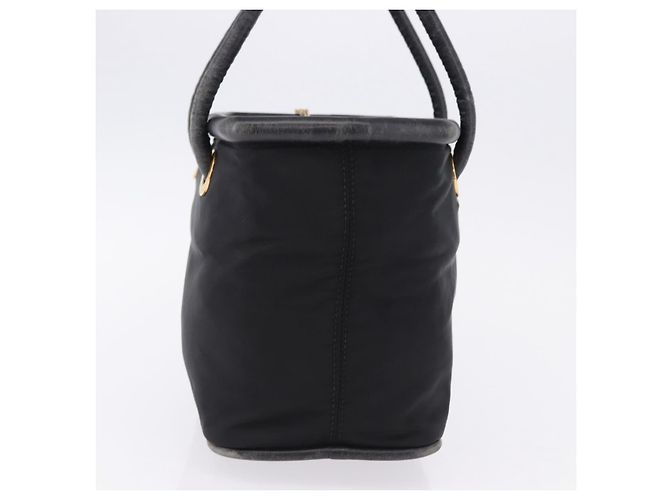 Céline CELINE Circle Handtasche Nylon Schwarz Gold Auth 193380 Golden - Ansicht 3