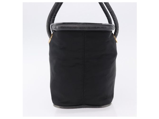 Céline CELINE Circle Handtasche Nylon Schwarz Gold Auth 193380 Golden - Ansicht 4