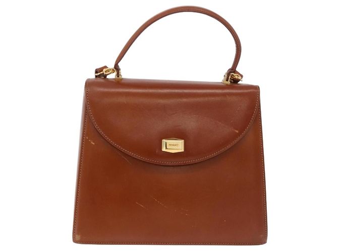 Borsa a mano BALLY in pelle marrone e oro autentica 192529 D'oro - vista 13