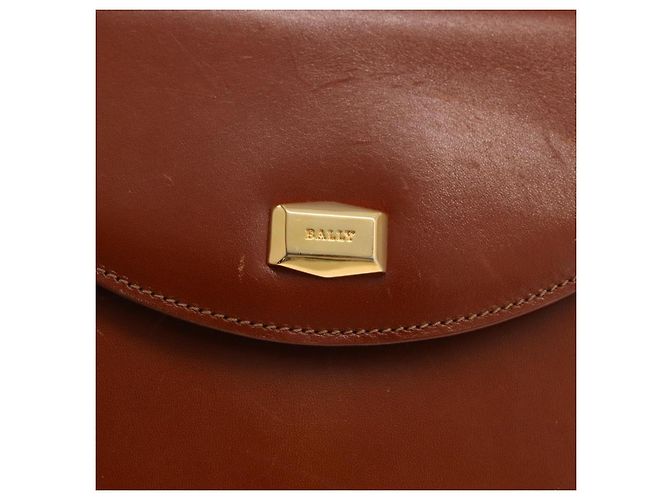 Borsa a mano BALLY in pelle marrone e oro autentica 192529 D'oro - vista 19