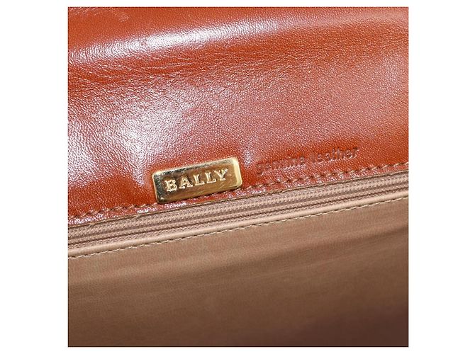 Borsa a mano BALLY in pelle marrone e oro autentica 192529 D'oro - vista 21