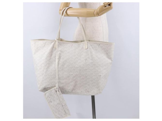 GOYARD Herringbone Saint Louis GM Tote Bag PVC Weiß Auth 194163 - Ansicht 21
