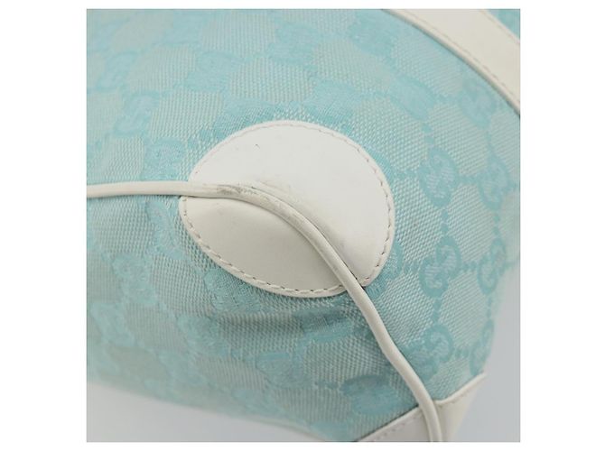 Borsa GUCCI GG Canvas Azzurro Oro 000 0851 Auth BA14180A D'oro Blu chiaro - vista 16
