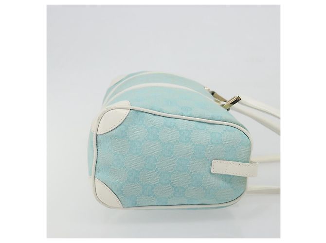 Borsa GUCCI GG Canvas Azzurro Oro 000 0851 Auth BA14180A D'oro Blu chiaro - vista 3