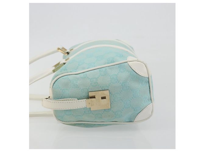 Borsa GUCCI GG Canvas Azzurro Oro 000 0851 Auth BA14180A D'oro Blu chiaro - vista 4