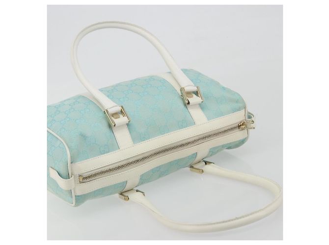 Borsa GUCCI GG Canvas Azzurro Oro 000 0851 Auth BA14180A D'oro Blu chiaro - vista 6