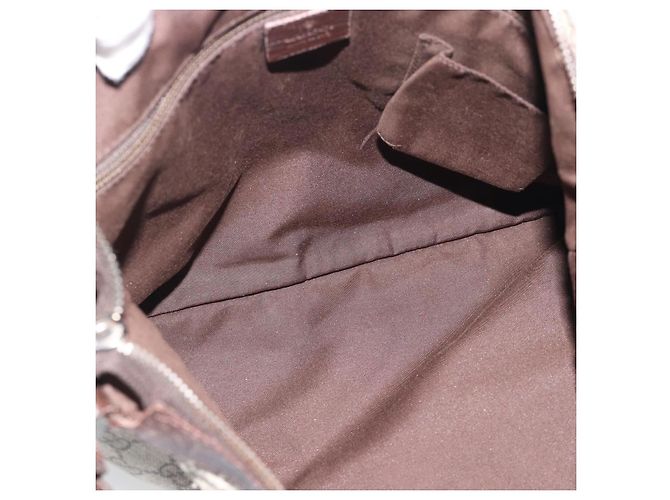 Borsa a Tracolla GUCCI GG Supreme PVC Beige Silver 148476 Auth BA14217 Argento - vista 11