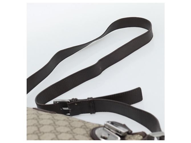 Borsa a Tracolla GUCCI GG Supreme PVC Beige Silver 148476 Auth BA14217 Argento - vista 14