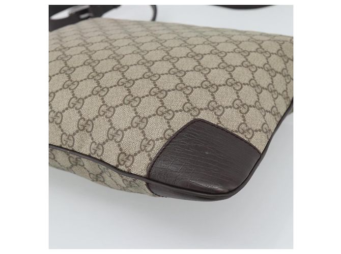 Borsa a Tracolla GUCCI GG Supreme PVC Beige Silver 148476 Auth BA14217 Argento - vista 16
