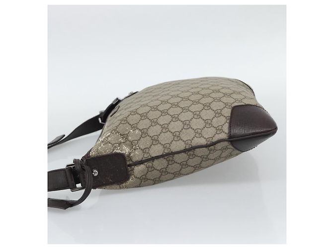 Borsa a Tracolla GUCCI GG Supreme PVC Beige Silver 148476 Auth BA14217 Argento - vista 3