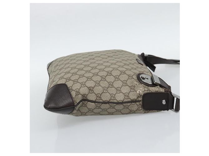 Borsa a Tracolla GUCCI GG Supreme PVC Beige Silver 148476 Auth BA14217 Argento - vista 4