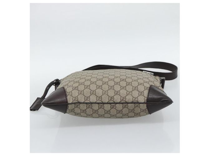 Borsa a Tracolla GUCCI GG Supreme PVC Beige Silver 148476 Auth BA14217 Argento - vista 5