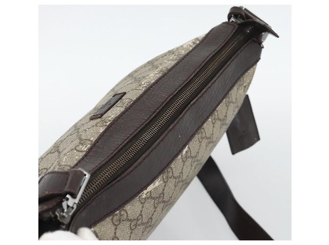 Borsa a Tracolla GUCCI GG Supreme PVC Beige Silver 148476 Auth BA14217 Argento - vista 6