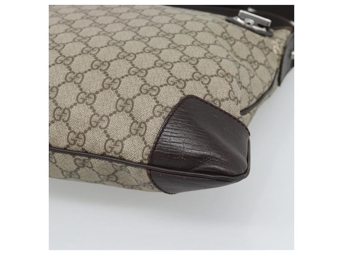Borsa a Tracolla GUCCI GG Supreme PVC Beige Silver 148476 Auth BA14217 Argento - vista 8