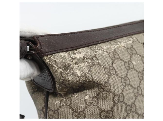 Borsa a Tracolla GUCCI GG Supreme PVC Beige Silver 148476 Auth BA14217 Argento - vista 9