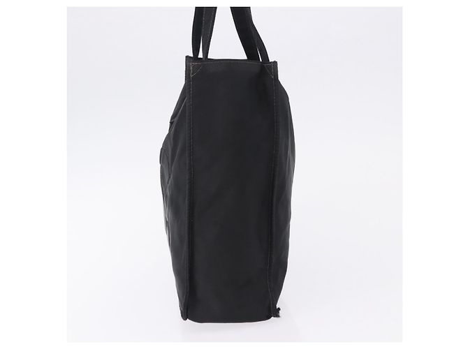 Sac Cabas CHANEL Nylon Noir Or CC Auth 192486A Doré - vue 3