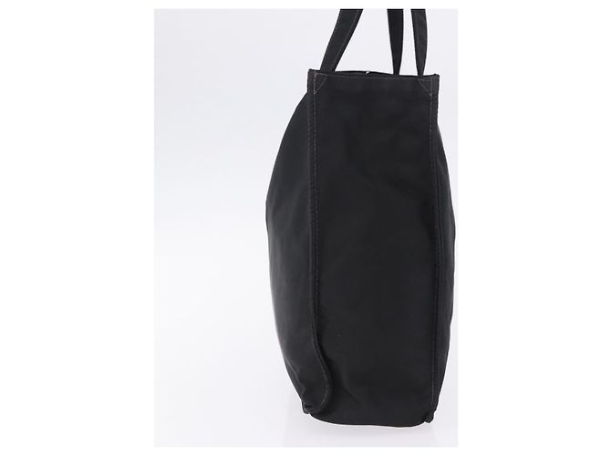 Sac Cabas CHANEL Nylon Noir Or CC Auth 192486A Doré - vue 4