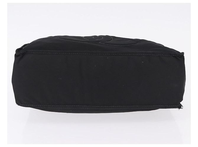 Sac Cabas CHANEL Nylon Noir Or CC Auth 192486A Doré - vue 5