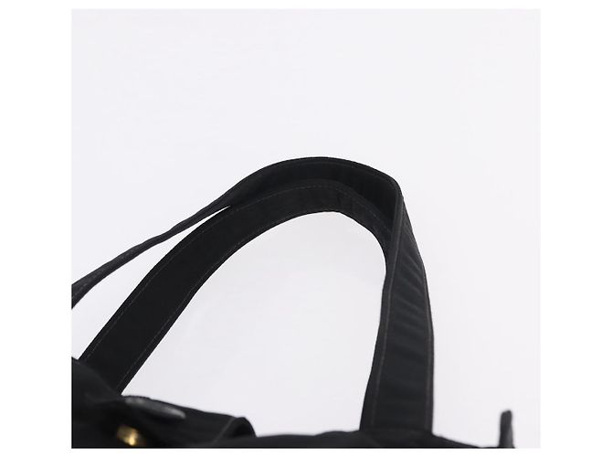 Sac Cabas CHANEL Nylon Noir Or CC Auth 192486A Doré - vue 8