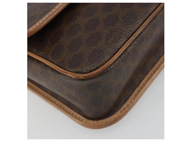 Céline Borsa a tracolla circolare CELINE Macadam Canvas PVC Pelle Marrone Oro Auth 194756 D'oro - vista 15