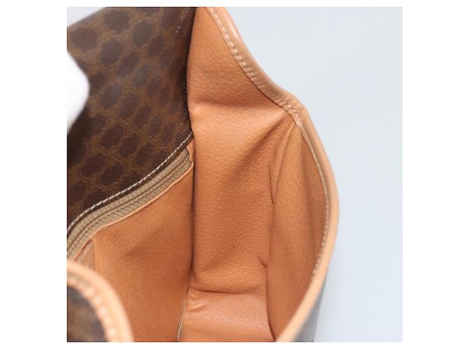 Céline Borsa a tracolla circolare CELINE Macadam Canvas PVC Pelle Marrone Oro Auth 194756 D'oro - vista 19
