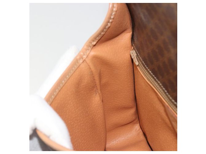 Céline Borsa a tracolla circolare CELINE Macadam Canvas PVC Pelle Marrone Oro Auth 194756 D'oro - vista 20