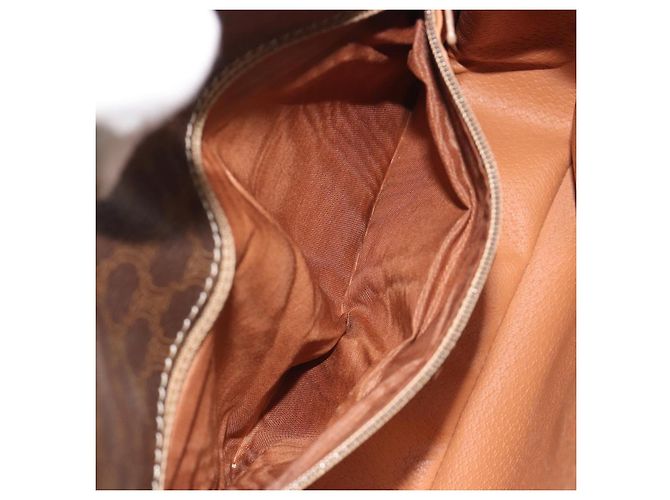 Céline Borsa a tracolla circolare CELINE Macadam Canvas PVC Pelle Marrone Oro Auth 194756 D'oro - vista 22