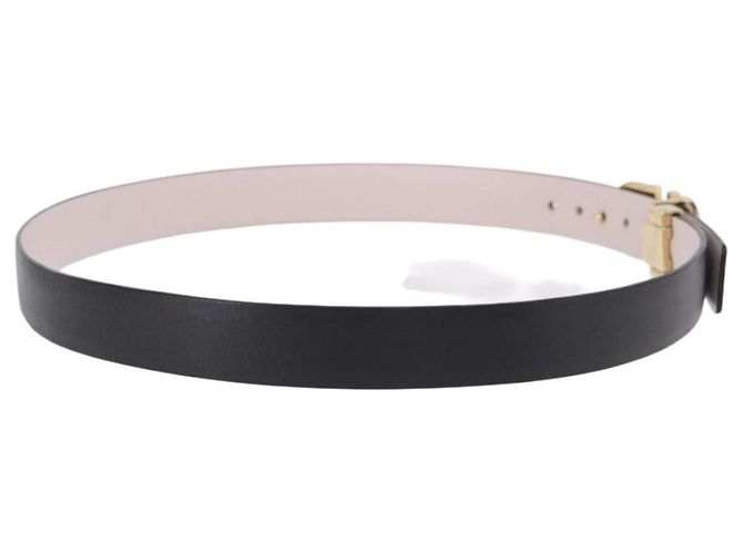 Cintura Salvatore Ferragamo Gancini in pelle nera e oro Auth BA14708A Nero - vista 4
