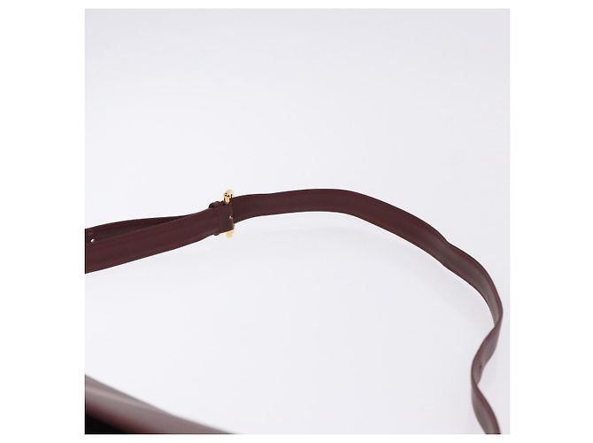 Borsa a tracolla CARTIER Must Line in pelle Bordeaux tono oro Auth gh2231 - vista 14