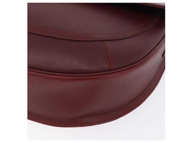 Borsa a tracolla CARTIER Must Line in pelle Bordeaux tono oro Auth gh2231 - vista 16