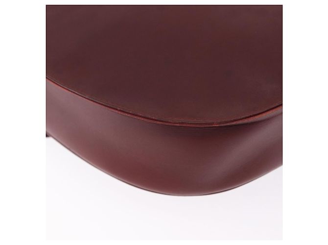 Borsa a tracolla CARTIER Must Line in pelle Bordeaux tono oro Auth gh2231 - vista 17